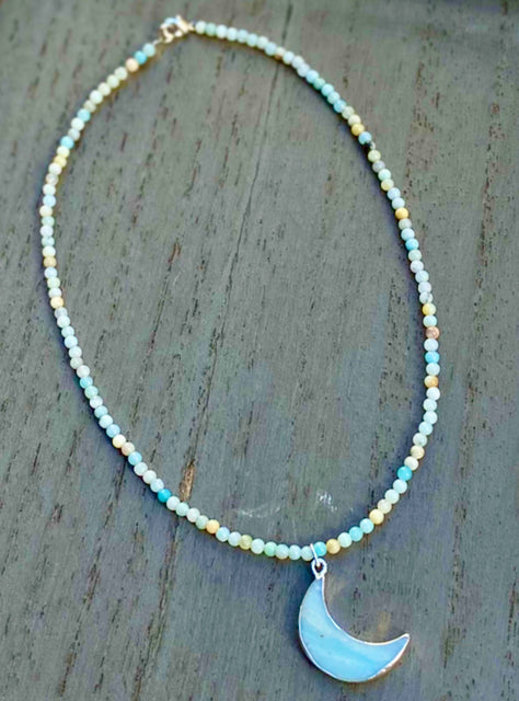 Amazonite Moon Necklace
